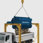 free standing gantry bulkx discharging excavation spoil into truck
