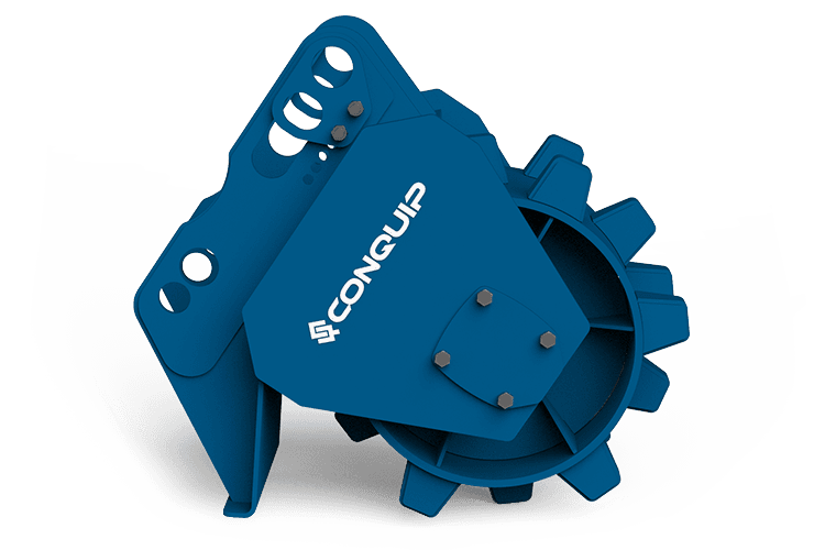 excavator compaction wheel with built-in stand