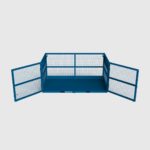large goods cage with open standard access gate