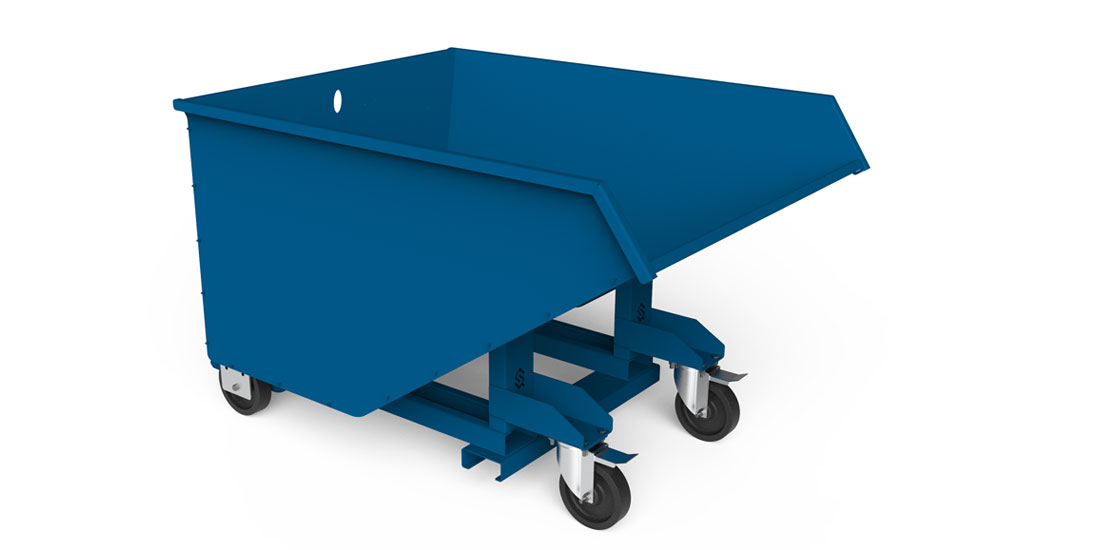 autolock tipping skip with castors