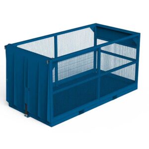 goods cage with short side ramp for goods lifting