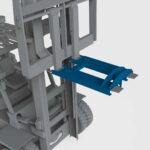 conquip block grab forklift adaptor on a forklift