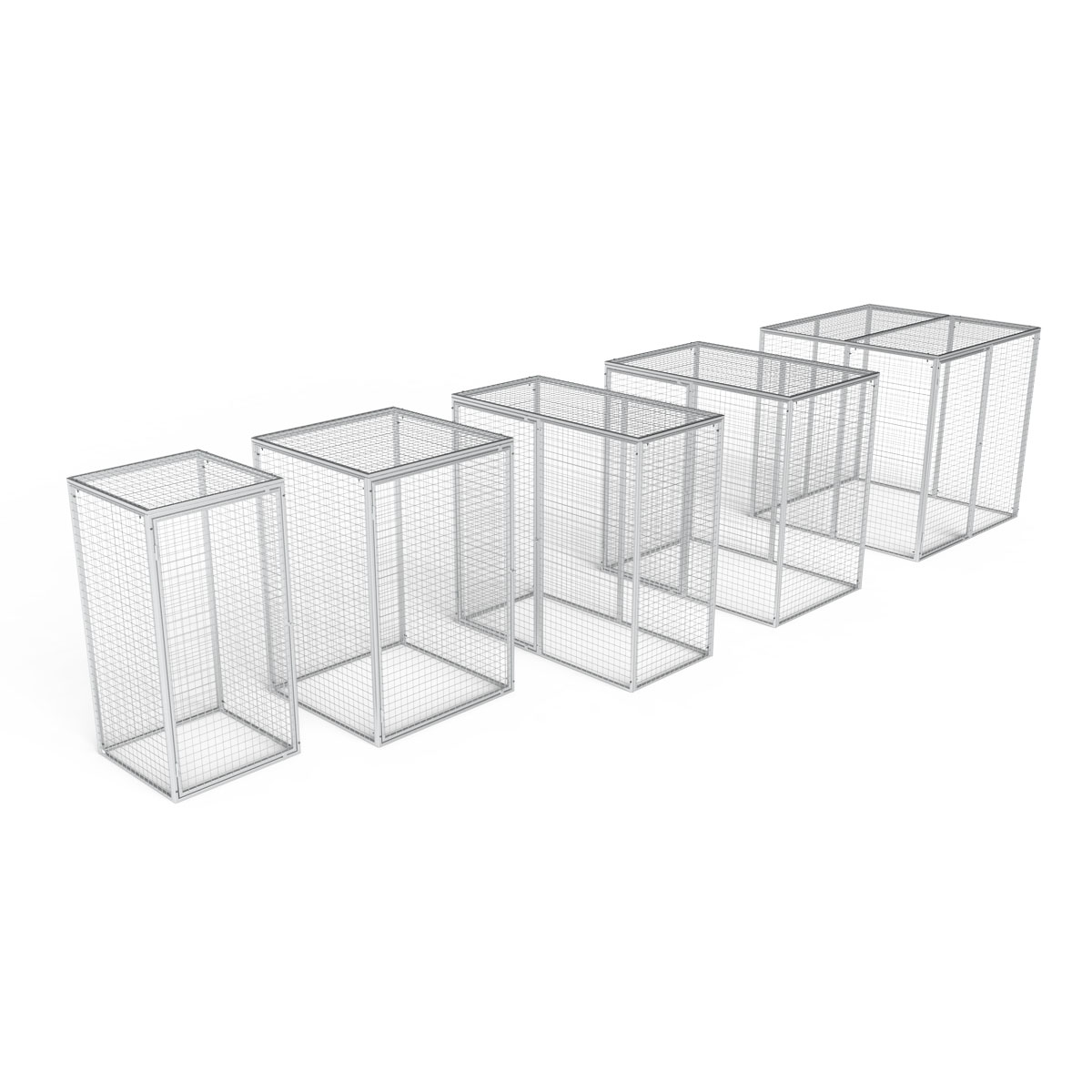 Conquip Gas Bottle Storage Cage for storage of gas cylinders, range render, small to large sizes