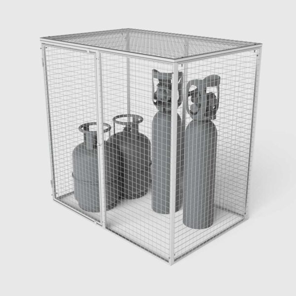 gas cage for storage of gas bottles and cylinders
