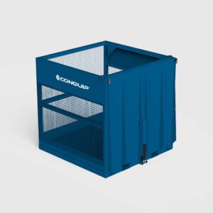 small goods cage with ramped access