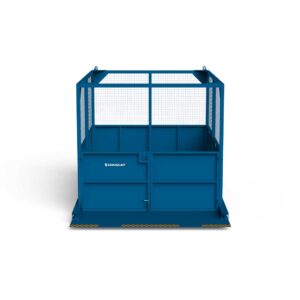 Pod Lifting Frame, front view, blue render, white BG
