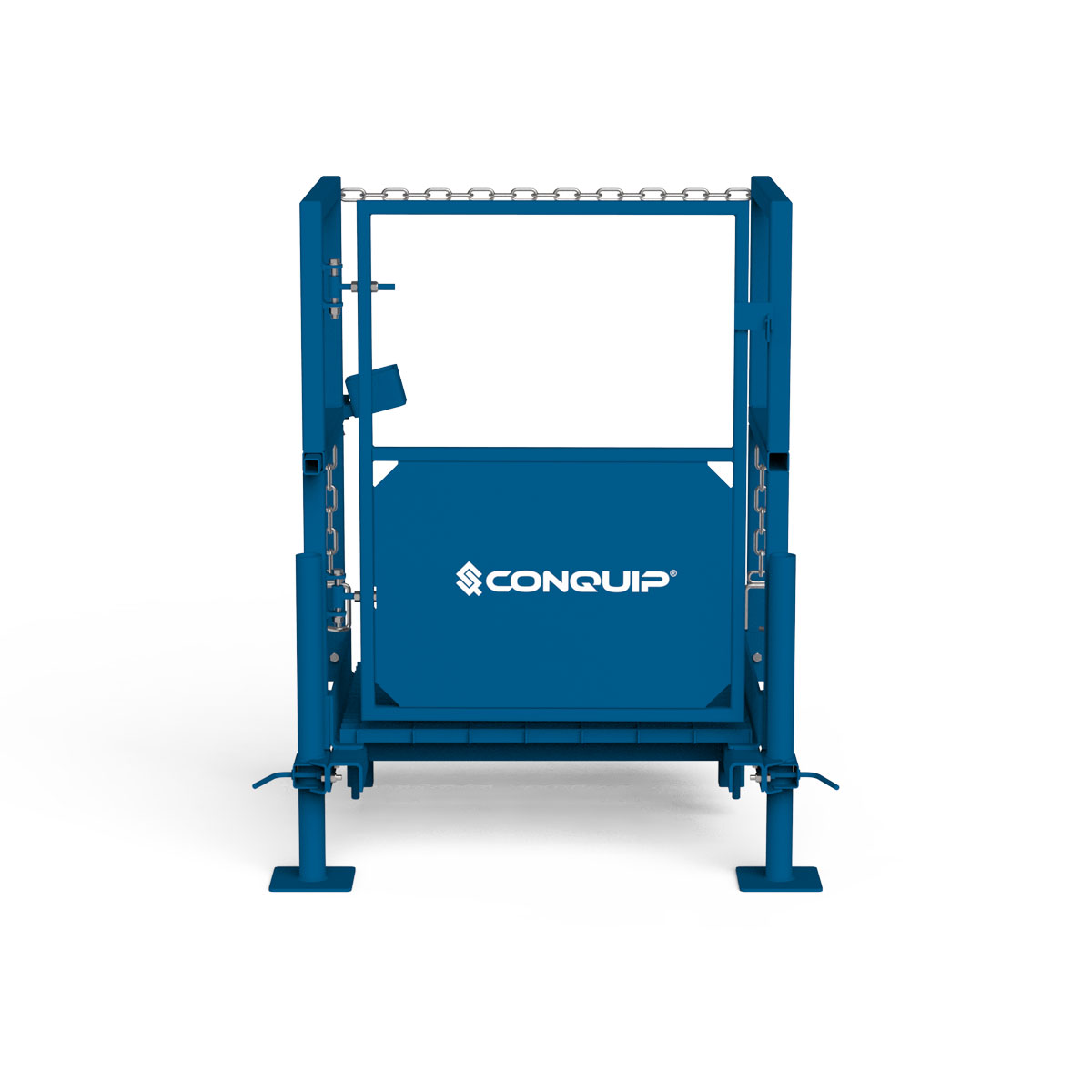 Conquip Trench Access Platform, blue render, front-facing, white background