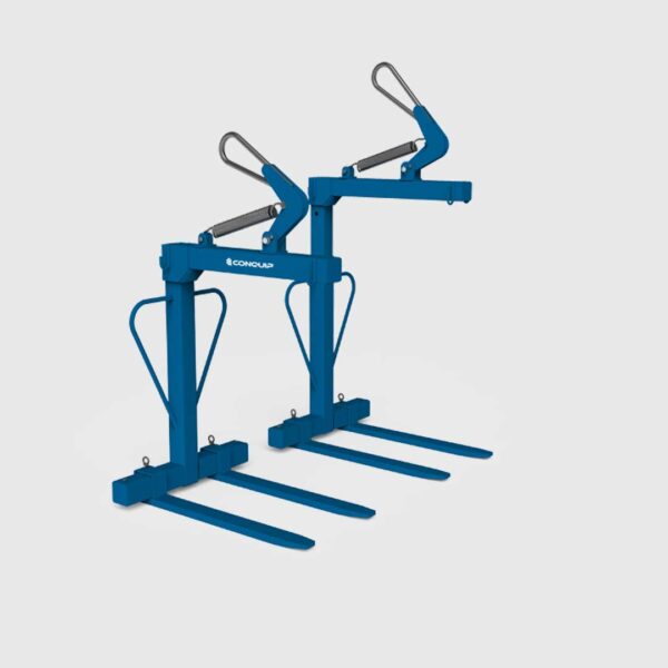 two options of self levelling crane forks