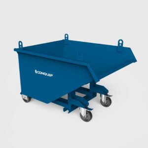 autolock self tipping skip with castors and crane eyes