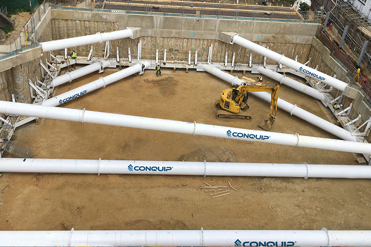 conquip basement propping used on site at new end project