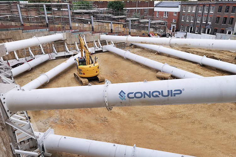 conquip basement propping used on site at new end project