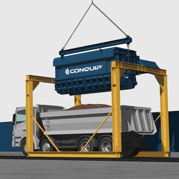 bulkx with free standing gantry configuration discharging into a truck