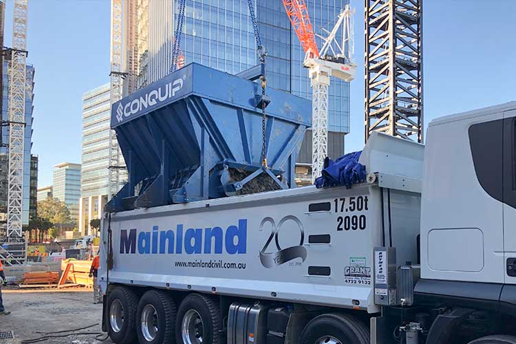 direct-to-truck bulkx at parramatta square project mainland civils truck