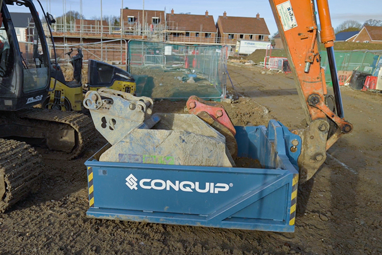 excavator bucket box on site