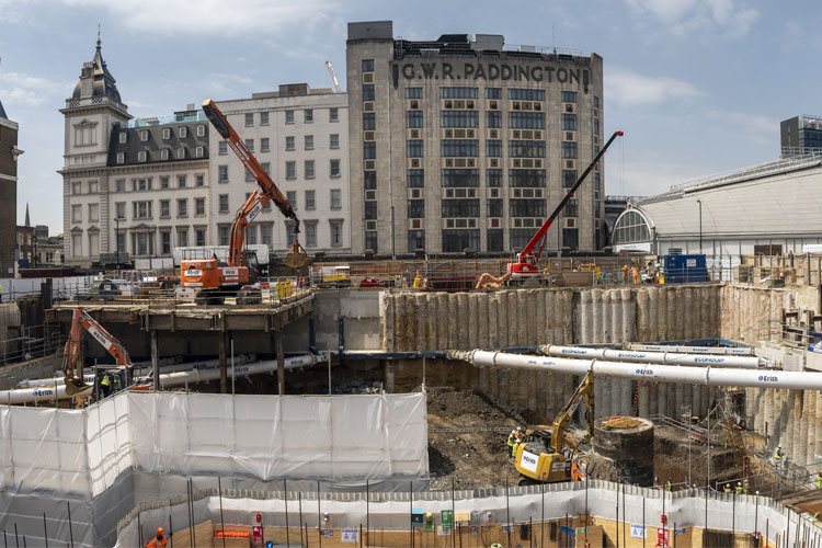 Major basement excavation on ground engineering project in London