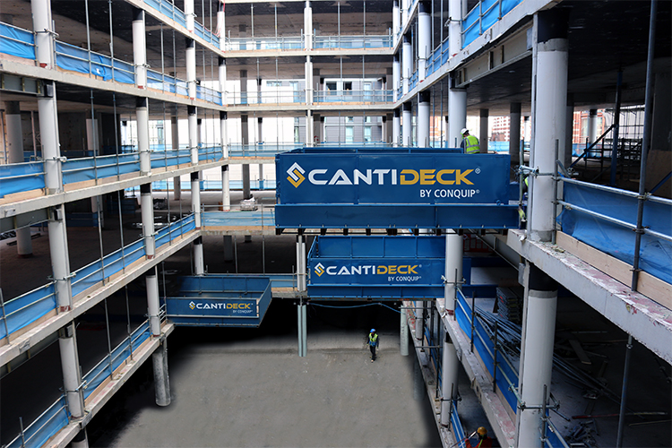 cantideck platforms inside building structure