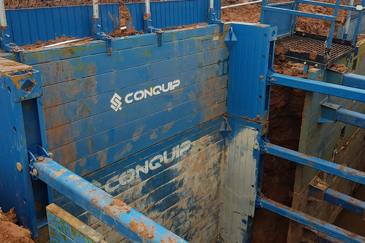 conquip manhole box in use on site