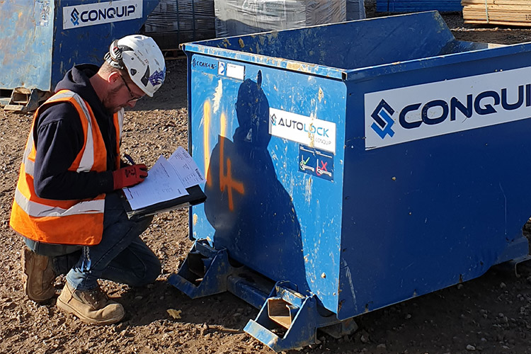 conquip tipping skip inspection