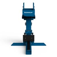 Excavator Mechanical Pipe Lifter Hero, blue render, white BG