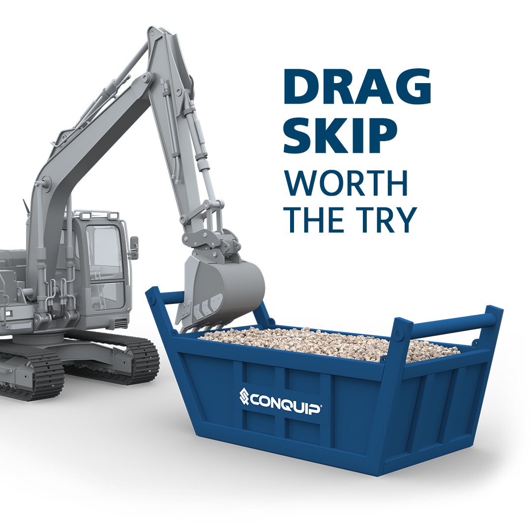 drag skip with an excavator