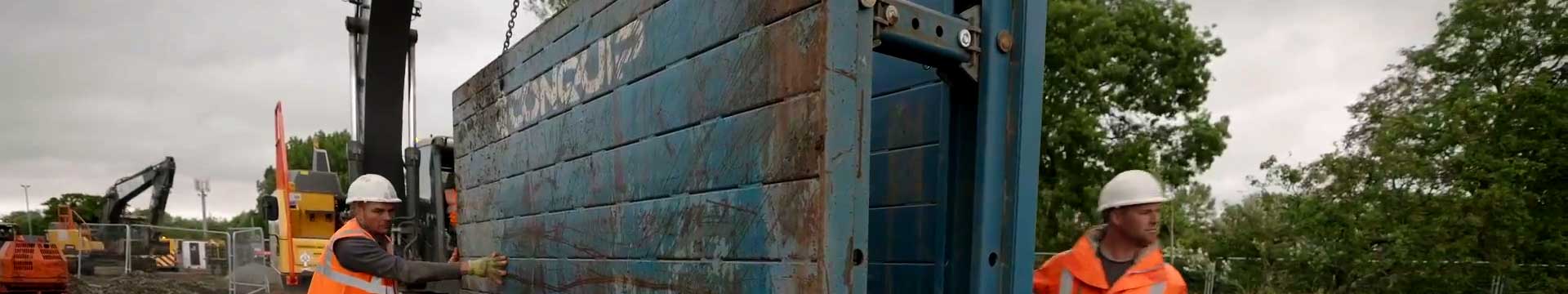 An installed Conquip Trench Box.