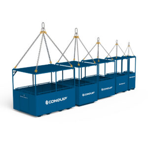 Conquip Access Cage, man basket, full range, 1-12-person, blue render, white background