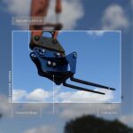 Conquip Excavator Forks with key parts labelled