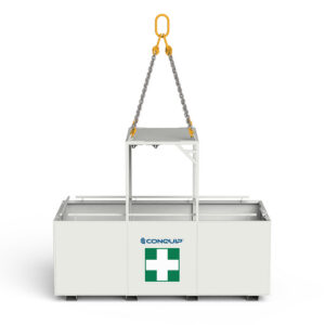 Conquip Rescue Cage, personnel transport, white render, white background