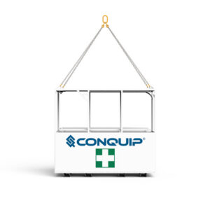 Conquip Stretcher Cage, personnel cage, white render, white background
