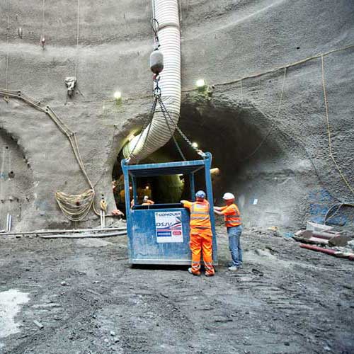 Work men about to access a Conquip Access Cage