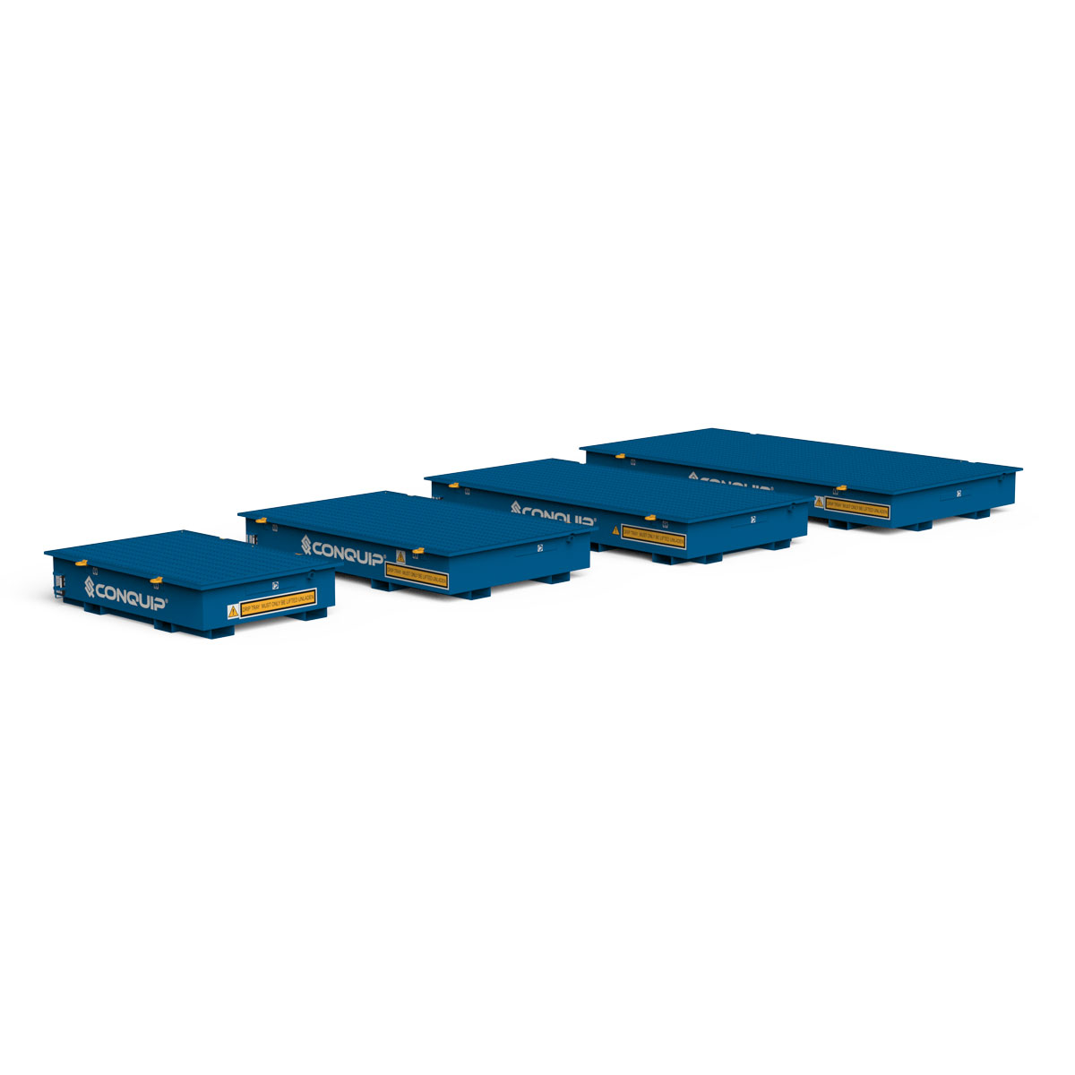 Conquip Interceptor Drip Tray, All Sizes, Left-facing blue render, white background