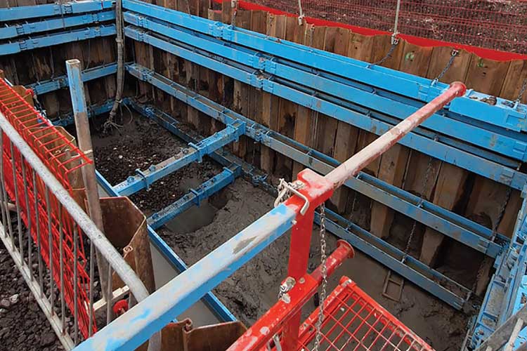 Conquip excavation support equipment at Port Talbot Steelworks