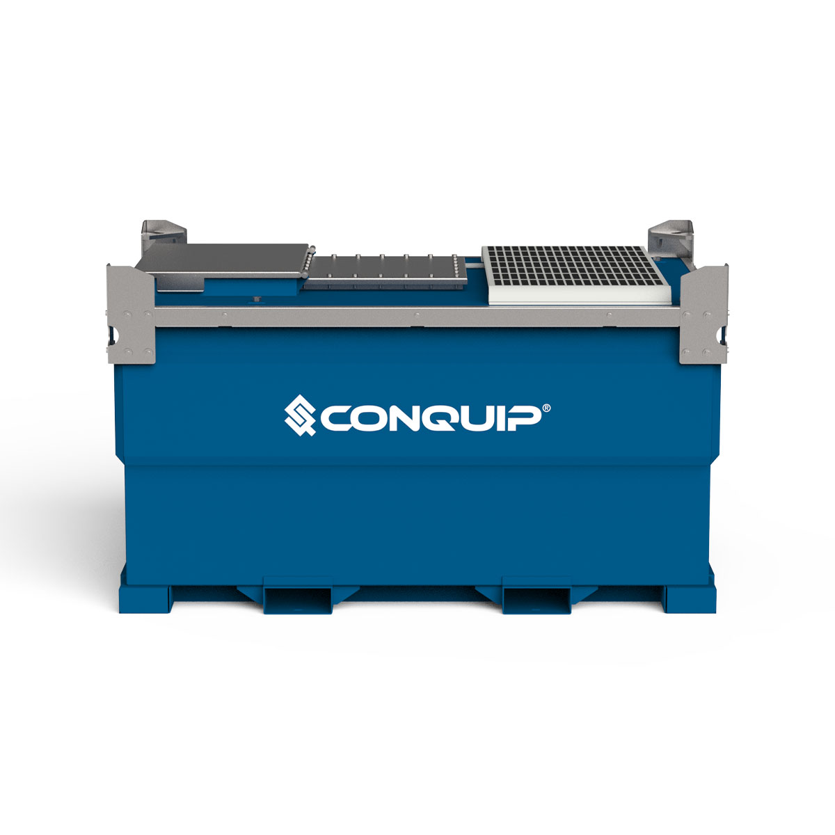 Conquip Smart Fuel Tank, Hero Image, blue render, white background