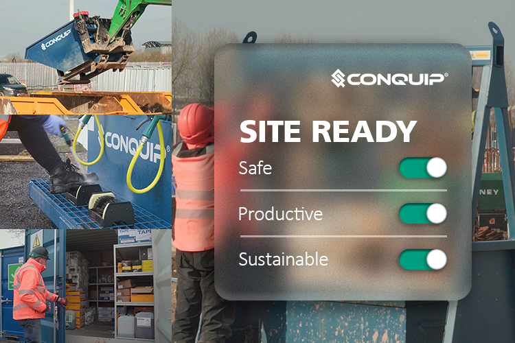 An image with a range of Conquip Site Management equipment