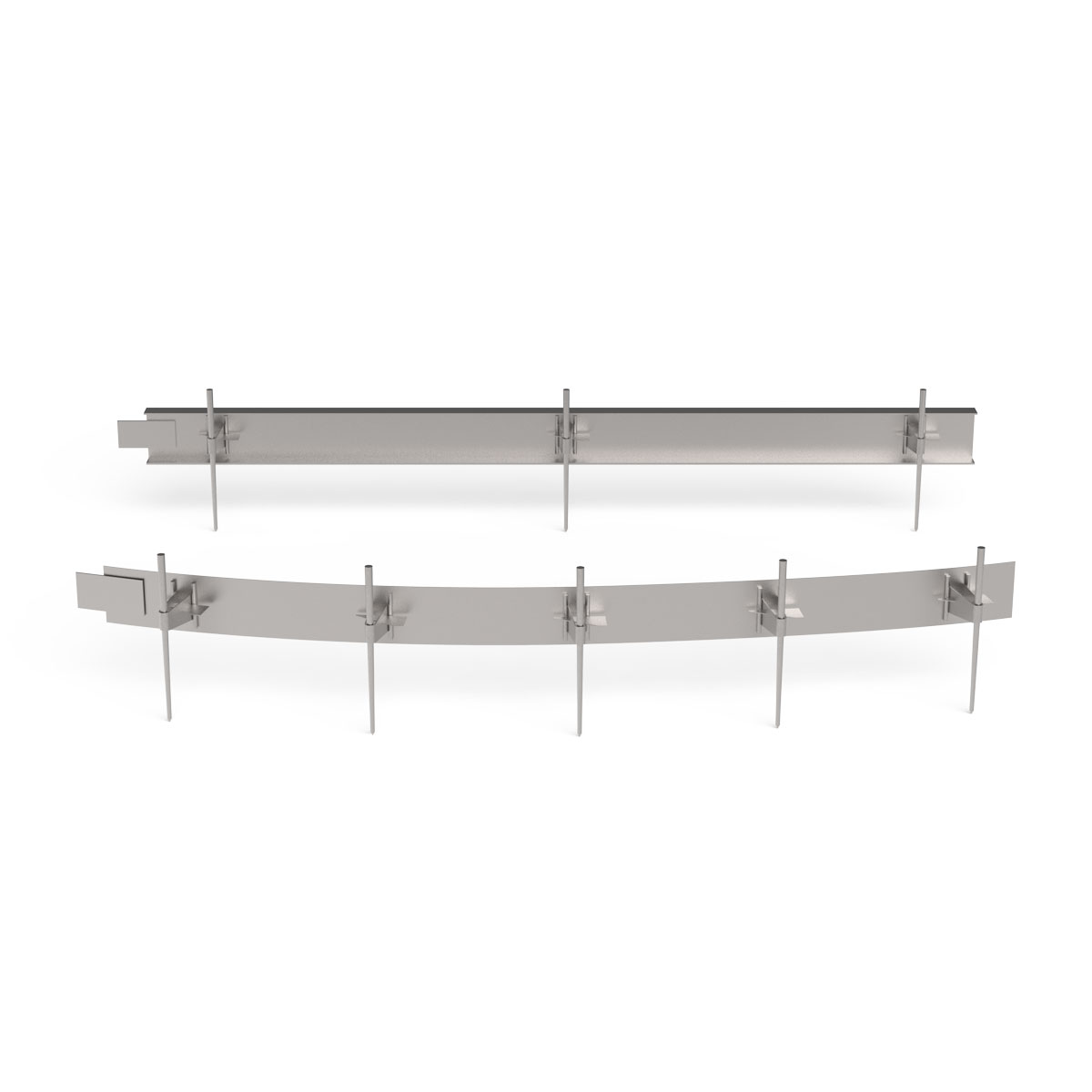 Conquip Road Forms, steel design, rigid and flexible, hero image, front-facing render, white background