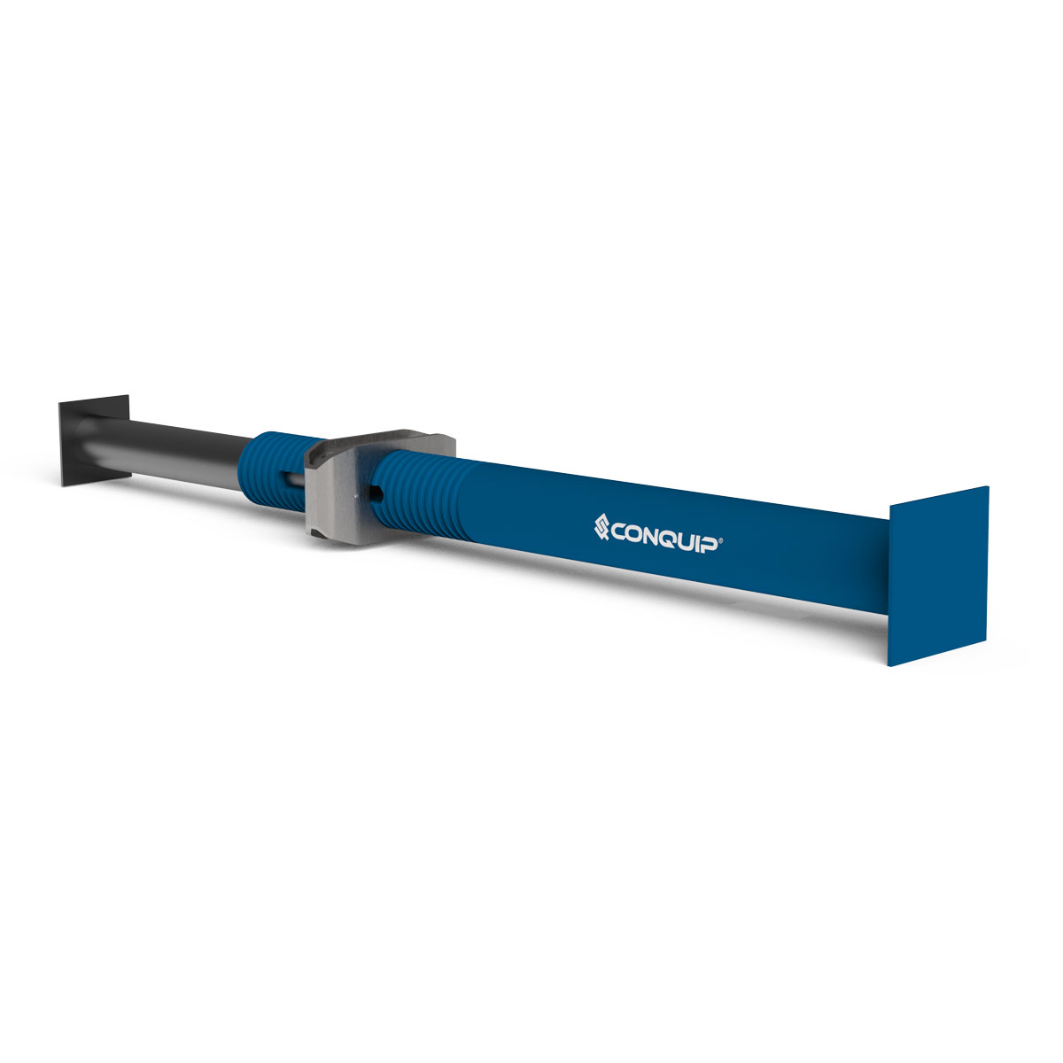 Conquip Trench Strut, excavation support, hero image, right-facing blue render, white background
