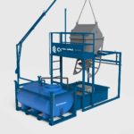 concrete washout system with concrete column skip side view