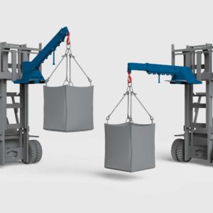 adjustable and fixed forklift crane arm with load