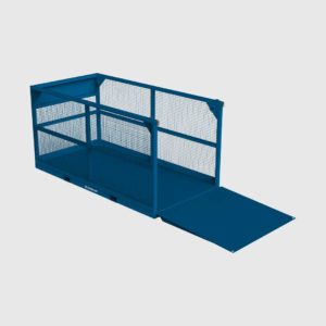 large goods cage with open end ramp