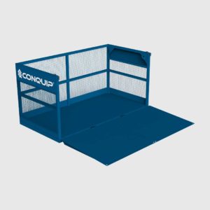 large goods cage with open side ramp