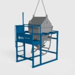 small skip washing platform with concrete column skip side view