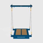 Excavator Lifting Platform blue render front facing white background